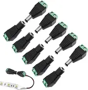 5.5mm x 2.1mm 12v Connectors,5 Pairs Male Female Jack 12V DC Power Connectors,12V Plug Adapter for CCTV Security Camera Led Light Strips or Other DC 5V-24V Devices,DC Power Jack Connector