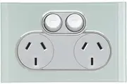 Clipsal Saturn Double Powerpoint Ocean Mist | 4025-OM
