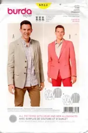 Burda Style Sewing Pattern 6813 Men's Jackets Size 44-54