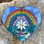 Personalised Pet Memorial Rainbow Mosaic Heart - Inside or Outside Undercover