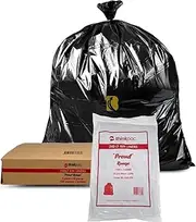 Garbage Bags 240L Carton of 100 - TopBanana Black Rubbish Bin Liners 135cm x 114cm - 32 um Industrial-Grade Thickness - Waste Bags for Offices, Commercial Spaces, Household & Cleaning