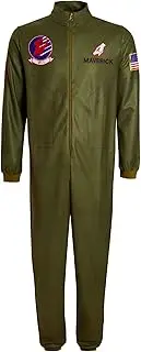 [TOP GUN MAVERICK] Mens Fleece Onesie Teen Maverick Flight Suit Costume Fighter Pilot Jumpsuit Pajamas Loungewear