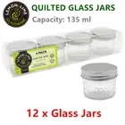 12 x 135ML Glass Conserve Jars Spice Jam Honey Candy Food Storage Lid Container