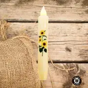 Sunflower Stem | 6" Timer Taper Battery Candle | Flicker Flame