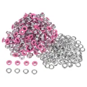 300set Grommets Kit Metal Eyelets 4mm 1/6" Grommet for Shoes Clothes Fuchsia