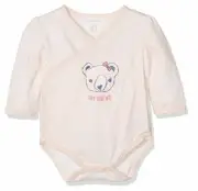 Pumpkin Patch Girls' Baby Bear Hug Cross Over Bodysuit, Cloud Pink, NB