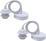 Wrpacttg Pendant Light Kit 2pcs White Cord Holder E27 Base Hanging Lamp Lantern Socket with 3.94ft Adjustable Wire Industrial Ceiling Fixture for Kitchen Island Corridor(Bulb Not Included)
