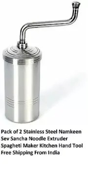 2-Stainless Steel Namkeen Sev Sancha Noodle Extruder Spagheti Maker Kitchen Tool