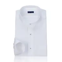 在飛比找momo購物網優惠-【衣十五】立領白商務襯衫 舒適(商務襯衫)