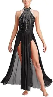 [Generic] Women's Long Lyrical Dance Dress Modern Dancing Performance Costume Sleeveless Split Flowy Maxi Dress