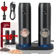 Rechargeable Electric Pepper Grinder Salt And Pepper Mills With LED Light Gravity Induction Automatic Grinding Machine A