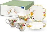 [Villeroy & Boch] Spring Awakening Breakfast Set for 2, 6 Pieces, Premium Porcelain, Multi-Coloured