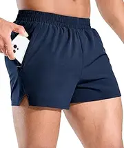 [Nepest] Men's 3" Running Short with Liner Quick Dry Lightweight Athletic Workout Gym Shorts with Zipper Pocket