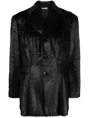 [COMME des GARCONS] 人造皮革亮片圖案夾克