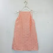 Asos Top Womens Size 2 Cotton Tunic Halter Tank Eyelet Peach Small Heart Boho