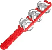 Double Row Tambourine for Kids Rhythm Training Tamborine, Held Percussion Hand Drum for Beach Parties, Kindergartens Metal Jingles