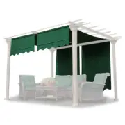 2x 15.5x4Ft Canopy Replacement Cover Pergola Gazebo Yard Green w/ Valance Top