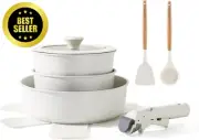 9-Piece Nonstick Cookware Set | Induction Safe | Removable Handle | PFOA-Free