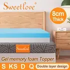 Sweetlove Memory Foam Mattress Topper COOL GEL Queen Double King Single Size 8cm