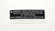 GameBoy Advance SP [GBA SP] Caution Sticker