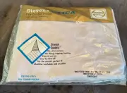 Stevens Utica Solid White Twin Fitted Sheet NOS unused Vintage Percale Cotton