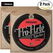 2-PACK D'Addario EJ49 Pro Arte Black Nylon Normal Tension Guitar Strings