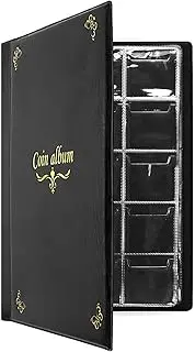 CenterZ 150 Pockets Coin Album, Penny Collecting Book, Souvenir Coins Collection Holder, Ideal for Pressed Pennies Passport, Hobby Coin Collector, Money Specie Display Storage Case (English, Black)