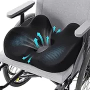 Benazcap Ergonomic Hemorrhoid Seat Cushion for Tailbone Pain Relief, Memory Foam Office Chair Cushions for Pressure Relief Sciatica & Pain Relief for Long Sitting-Black
