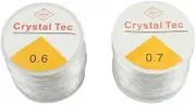 2 Roll Clear Elastic (0.6mm&0.7mm) Beading Threads，Stretchy Bead Cord String Stretchy Crystal Bracelet String for Bracelet,Beading, Jewelry Making (0.7mm,0.6mm)
