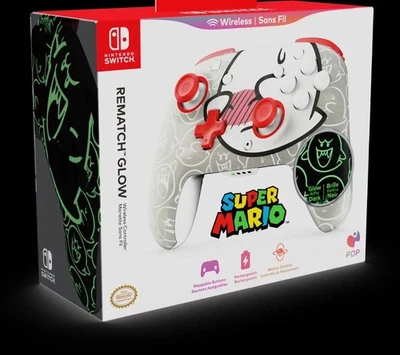PDP REMATCH GLOW Rechargeable Wireless Controller Nintendo Switch BooHoo SEALED