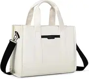 [Chase Chic] Canvas Tote Bag with Zipper for Women, Multi Pocket Shoulder Crossbody Handbag Bag with Compartments for Work