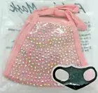 Fashion Masks 2 Pack Black & Pink Rhinestones with PM2.5 Filters FREE SHIPPING a