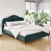 Artiss Bed Frame King Single Queen Size Velvet OLAN Queen - Green