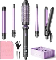 BESTOPE PRO Curling Iron, 5-in-1 Curling Iron Set with Straighteners, Thermal Brush, 3 Ceramic Curling Irons (9 mm - 25 mm) for Large Curls, 13 Temperatures, Hair Curler with Heat Resistant, Mat