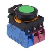 IDEC CW Series Green 22.3mm Maintained Flush Push Button Switch 1NO-2NC IP65