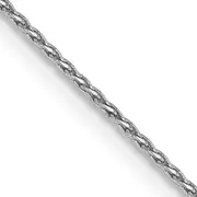 14K White Gold 16 Inch .8mm Diamond-Cut Parisian Wheat With Lobster Clasp Chain