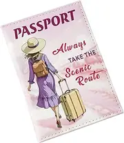 [Zuasdvnk] Passport Case,Passport Holder Case Travel | Waterproof Credit Card Accessories for Boarding Pass Couples Men Women Kids Abroad, Pink, Single person, Unisex