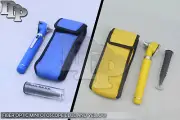 Pro Physician 2.5V Halogen Light FiberOptic Otoscope Diagnost Set Blue & Yellow