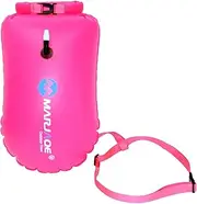 Inflatable Swim Buoy Swimming Buoy Dry Bag Buoy Float Swim Insurance Float for Rafting Swim Training Fishing, Rose Red