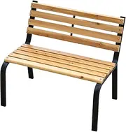 Yamazen KMB-80 Garden Bench, Mini Width 31.5 x Depth 22.6 x Height 29.3 inches (80 x 57.5 x 74.5 cm), Steel Bench, Park Bench, Steel, Natural Wood, Garden, Veranda, Patio, Balcony, Resting Area,