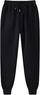 [Generic] Womens Casual Plaid Leggings Stretchy Work Pants Mens Hip Hop Pants Casual Solid Color Track Cuff Lace Up Workout Pants with Pocket Express Jumpsuit (Black, S)