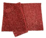 NEW TAHARI 100% POLYPROPYLENE RED BEADED FANCY CENTERPIECE TABLE RUNNER-13" x36"