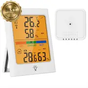 Indoor Outdoor Digital Thermometer Hygrometer, Wireless, Temp & Humidity Monitor