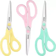 3Pcs Multipurpose Scissors Ultra_Sharp Comfort-Grip For Sturdy Office Schoo Home