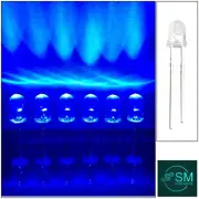 4MM BLUE LED Light Emitting DIY Led Diode Clear Round Head LED, WITH EDGE 460nm