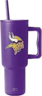 Simple Modern Officially Licensed NFL Minnesota Vikings 40oz Tumbler with Handle and Straw Lid | Football Insulated Cup Stainless Steel | Gifts for Men, Women | Trek Collection | Minnesota Vikings