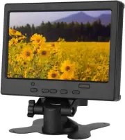 7 Inch Monitor with 1024x600 Display, HD MI VGA AV Inputs, Portable Car Monitor