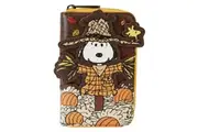 Peanuts Snoopy Scarecrow Zip Around Wallet Coin/Cash Purse 6x4in