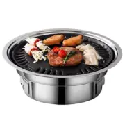 Portable BBQ Grill and Griddle Pan Set, Stainless Steel, Charcoal Compatible