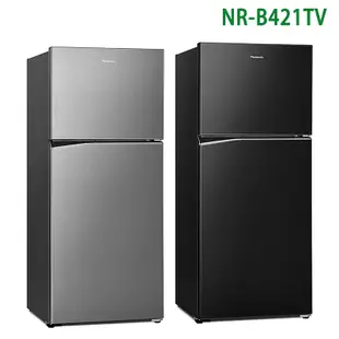 Panasonic國際牌【NR-B421TV-K】422公升雙門無邊框鋼板電冰箱-晶漾黑 (含標準安裝) 大型配送